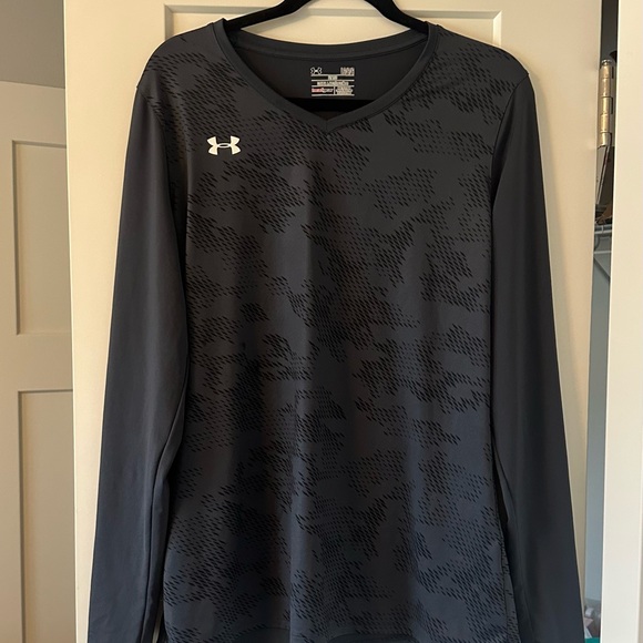Under Armour Cold Gear Fitted Charcoal Camo Long Sleeve Shirt Largr - Picture 1 of 3